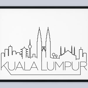Kuala Lumpur Skyline Print, Malaysia Printable, Kuala Lumpur Landmark Poster, Kuala Lumpur City Print, Travel Decor, INSTANT DOWNLOAD