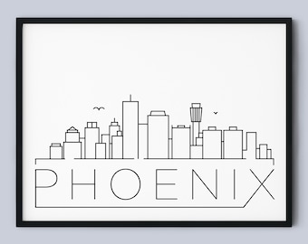 Phoenix Skyline Art Print: Arizona Travel Decor (Instant Download)