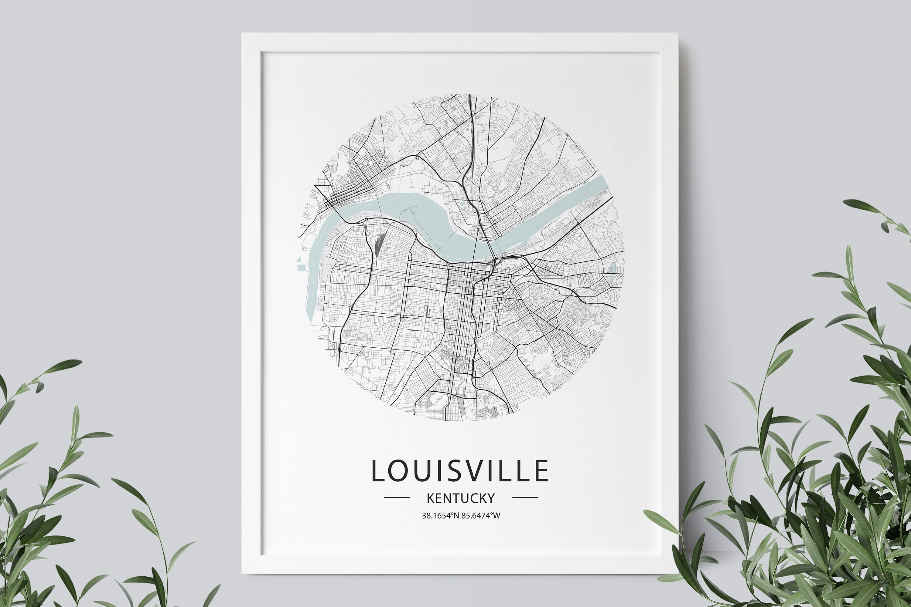 Louisville Map Print, Louisville Map Poster, Louisville Street Map, Map ...