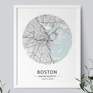 Boston Map Print, Boston Map Poster, Boston Street Map, Map of Boston, Boston Print, Massachusetts Printable Decor, INSTANT DOWNLOAD