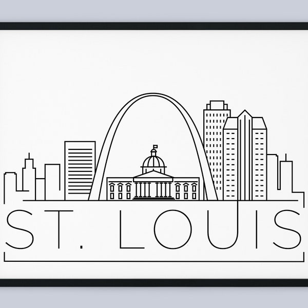 Saint Louis Skyline Print, Missouri Printable, St. Louis Poster, Saint Louis City Print, Saint Louis Print Art, INSTANT DOWNLOAD