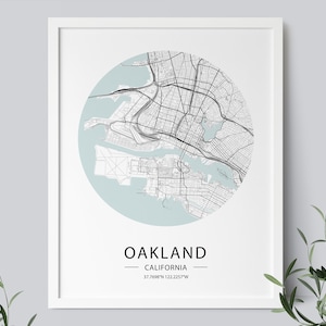 Oakland Map Print, California Map Poster, Oakland Street Map, Printable Wall Art, US Maps, Oakland Decor, INSTANT DOWNLOAD
