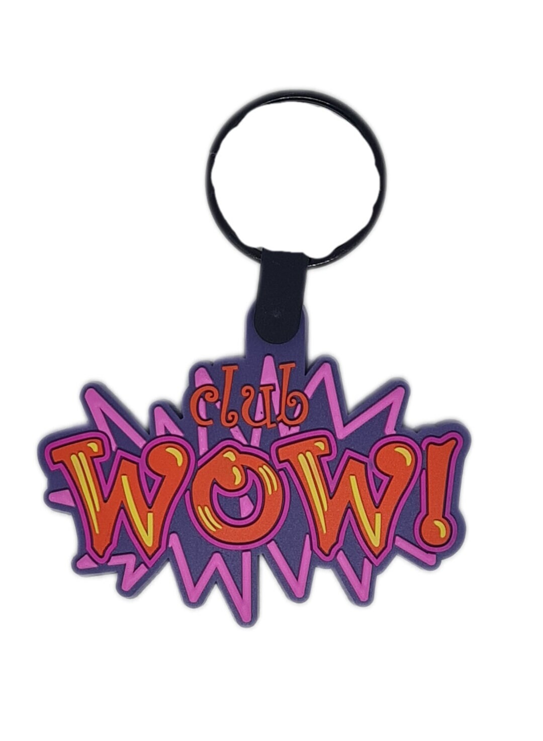 Club WOW 2D Rubber Keyring, Sheffield Nightclub, Old Merchandise