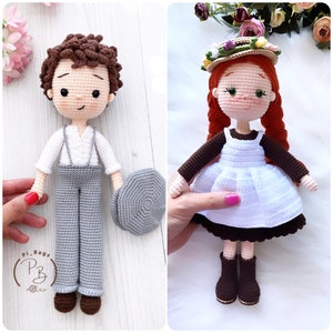 2 ENGLISH PATTERNS- Gilbert and Anne Shirley Dolls /English pattern/ crochet doll pattern /handmade