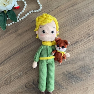 Little Prince Doll + Fox Pattern English PDF crochet doll pattern handmade