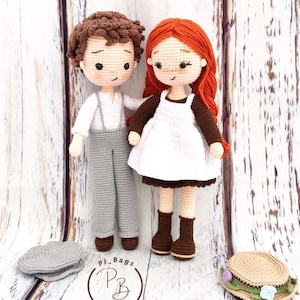 2 ENGLISH PATTERNS- Gilbert and Anne Shirley Dolls /English pattern/ crochet doll pattern /handmade