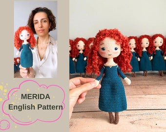 Merida Doll Pattern / amigurumidoll/ English pattern/ crochet doll pattern /handmade