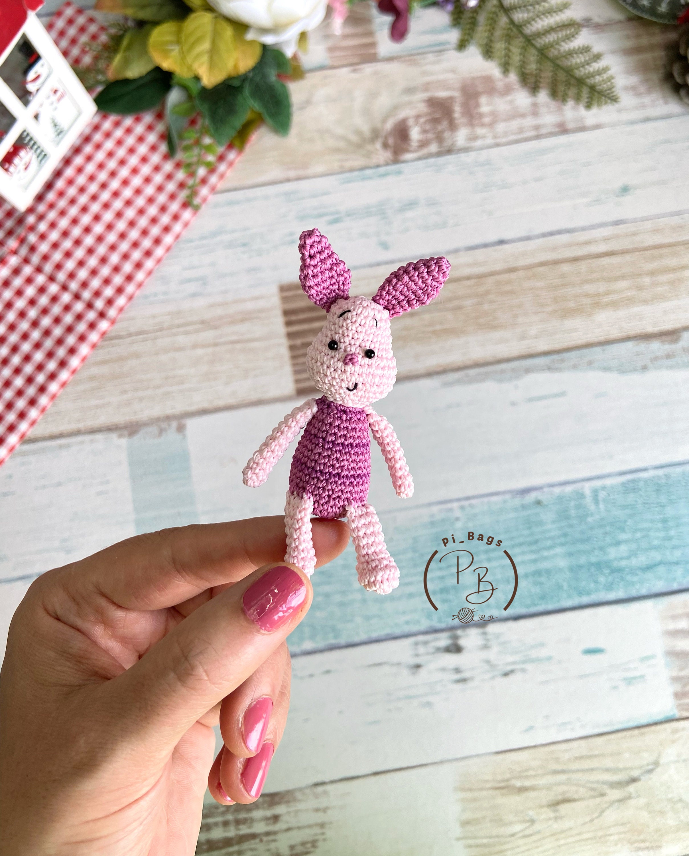 Piglet Crochet Pattern and Miniature Version, 2 Patterns in 1, English ...