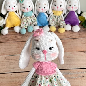 Cute Bunny Amigurumi Toy Pattern, English PDF file