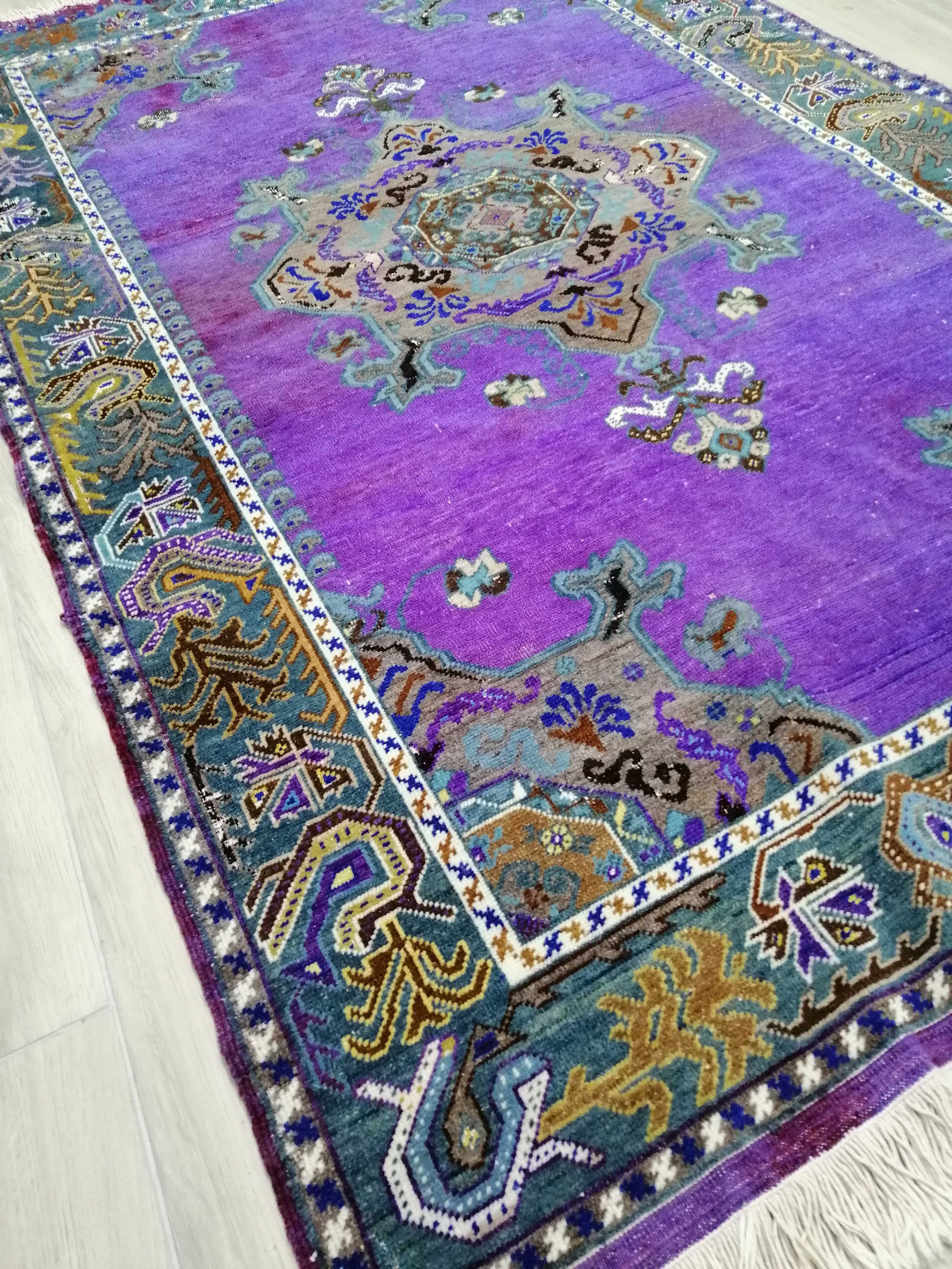 Purple Rug 4.6''x 7.4'' Kitchen rug Etsy