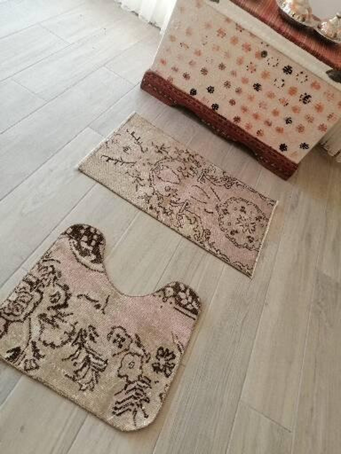 Vintage Bathroom Rug Set Bathroom Mat Set Bath Mats Etsy