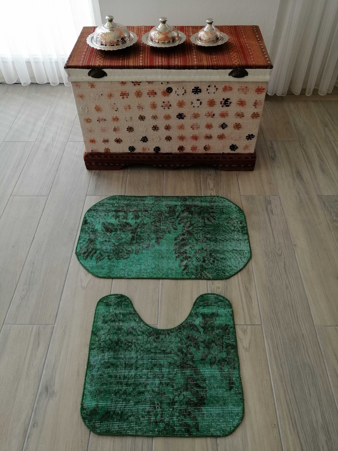 Vintage Bathroom Rug Set Bathroom Mat Set Bath Mats Etsy