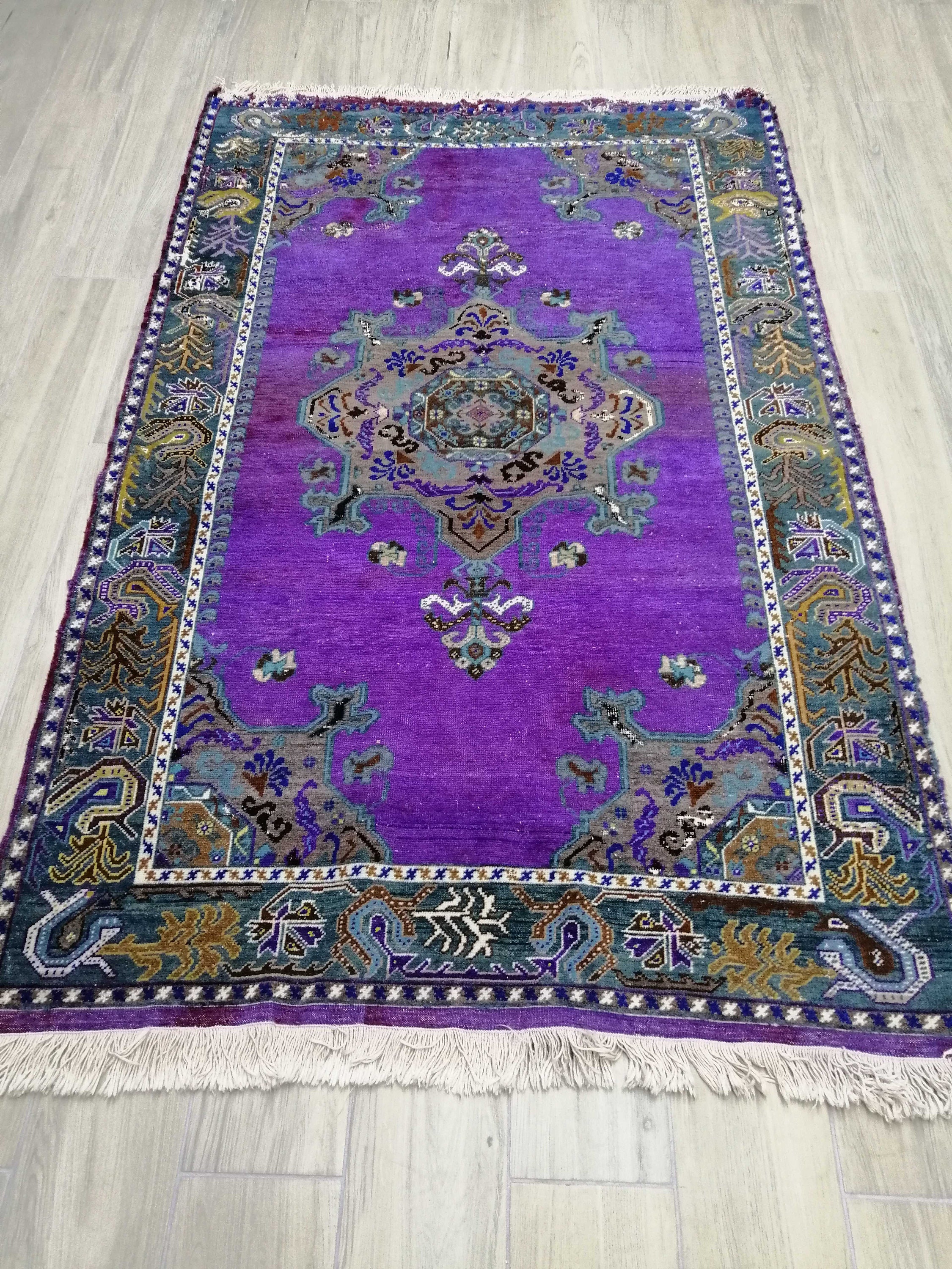 Purple Rug 4.6''x 7.4'' Kitchen rug Etsy