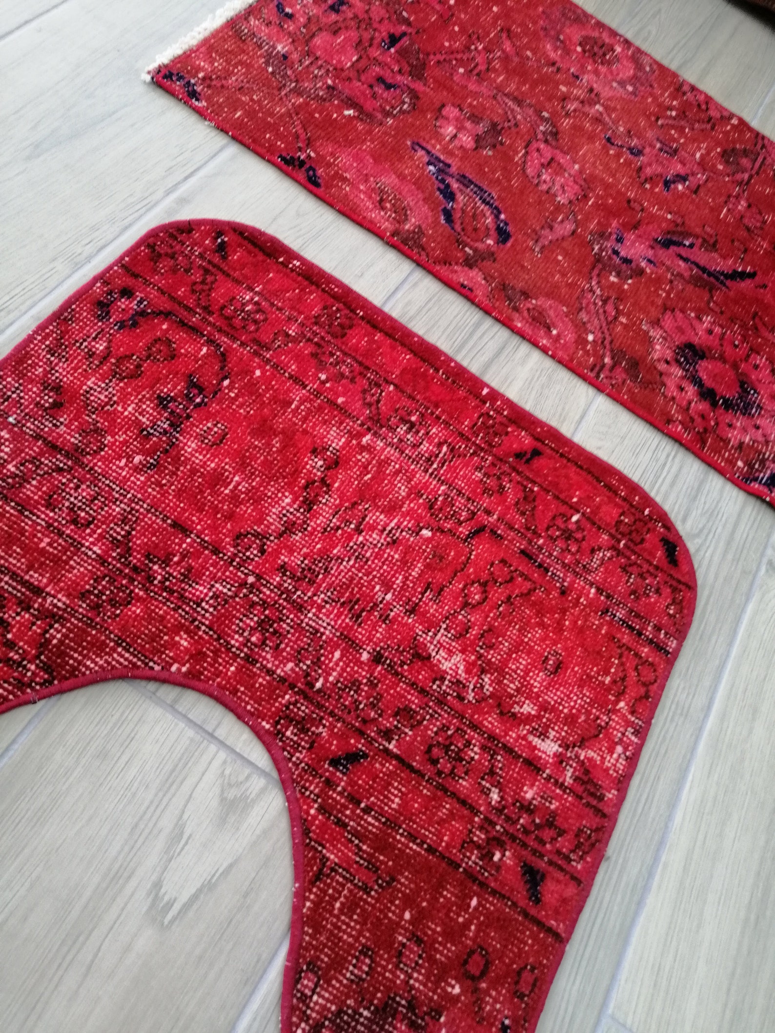 Vintage Bathroom Rug Set Bathroom Mat Set Bath Mats Etsy