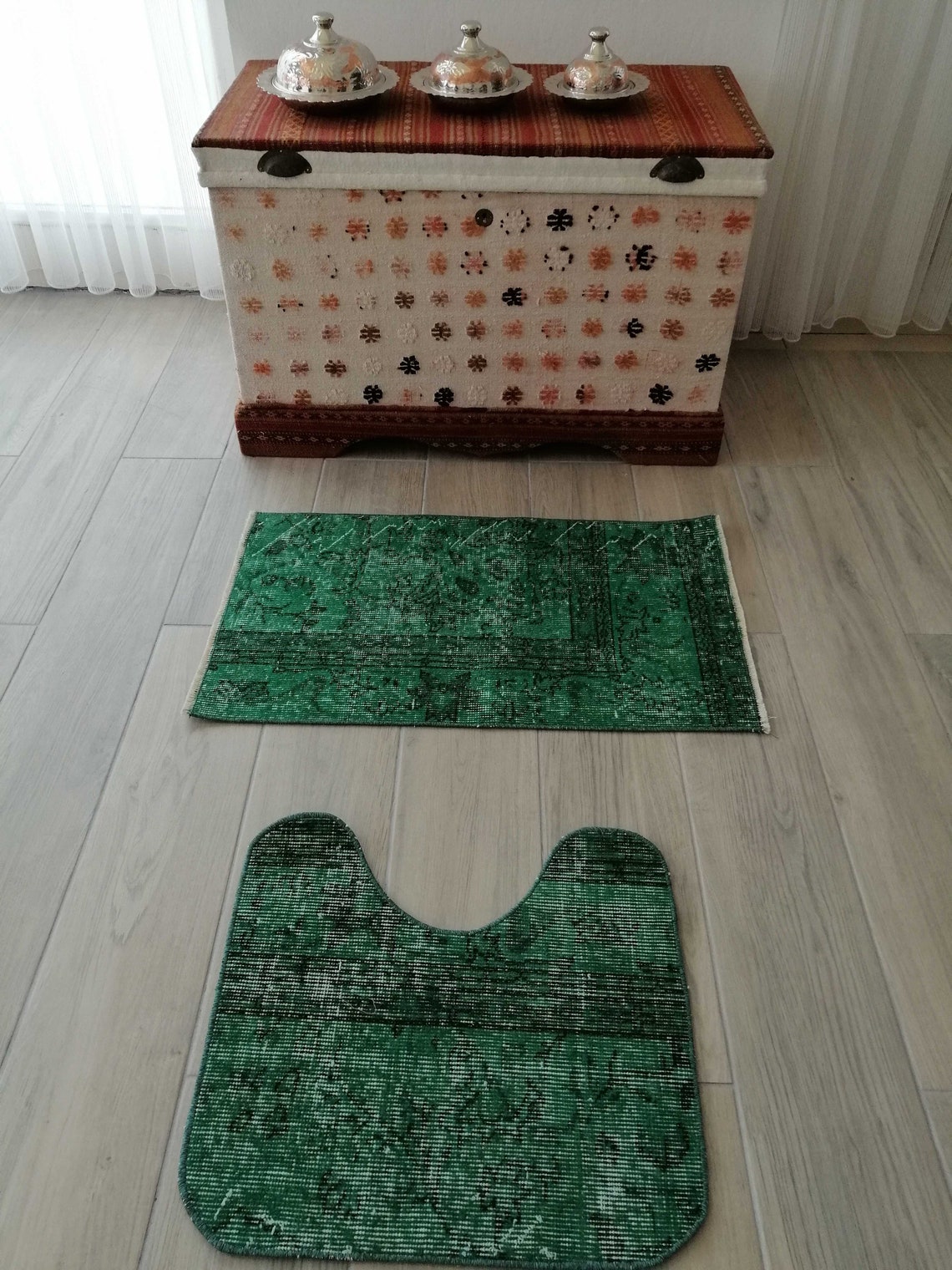 Vintage Bathroom Rug Set Bathroom Mat Set Bath Mats - Etsy