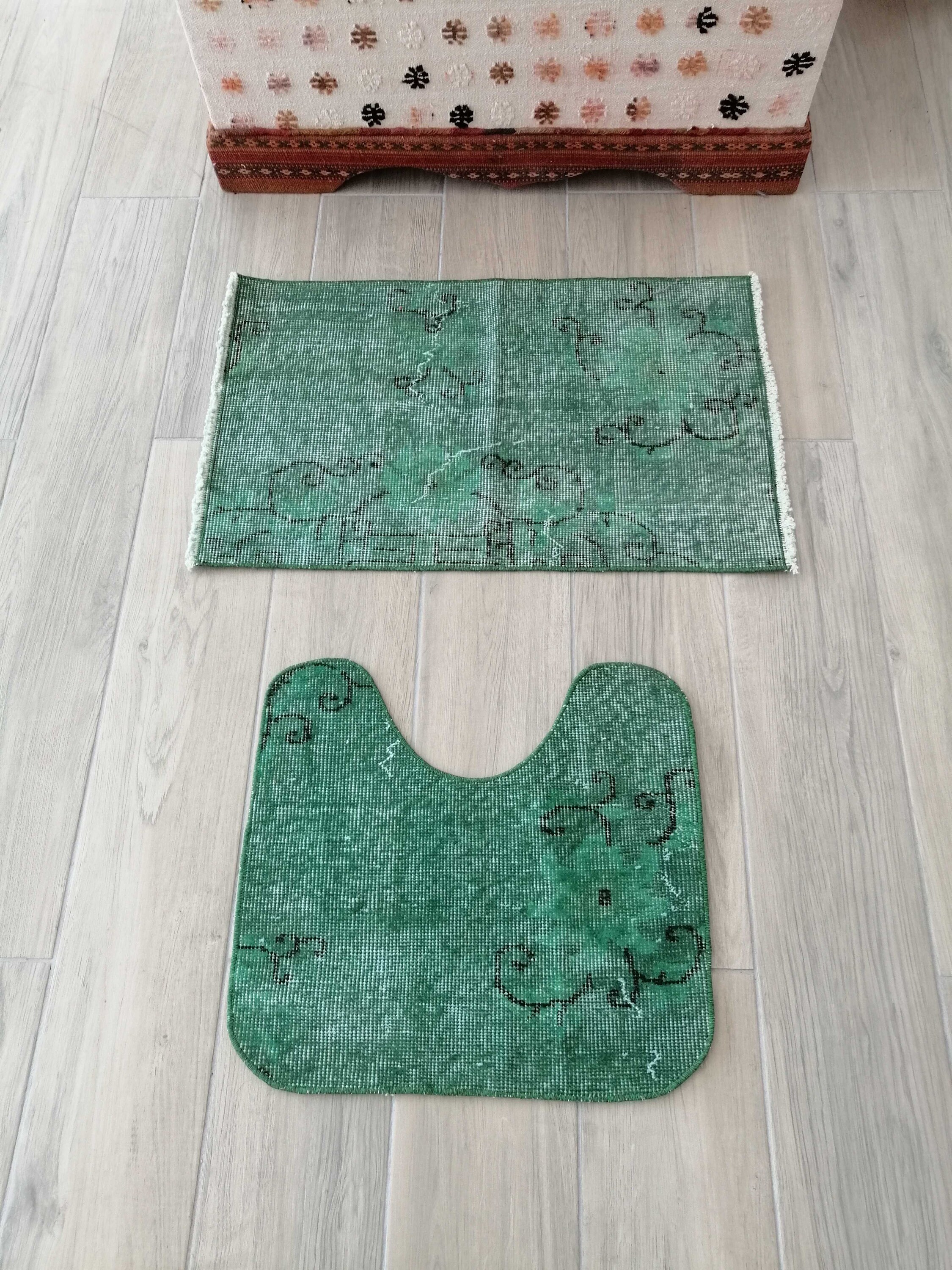 Vintage Bathroom Rug Set Bathroom Mat Set Bath Mats Etsy