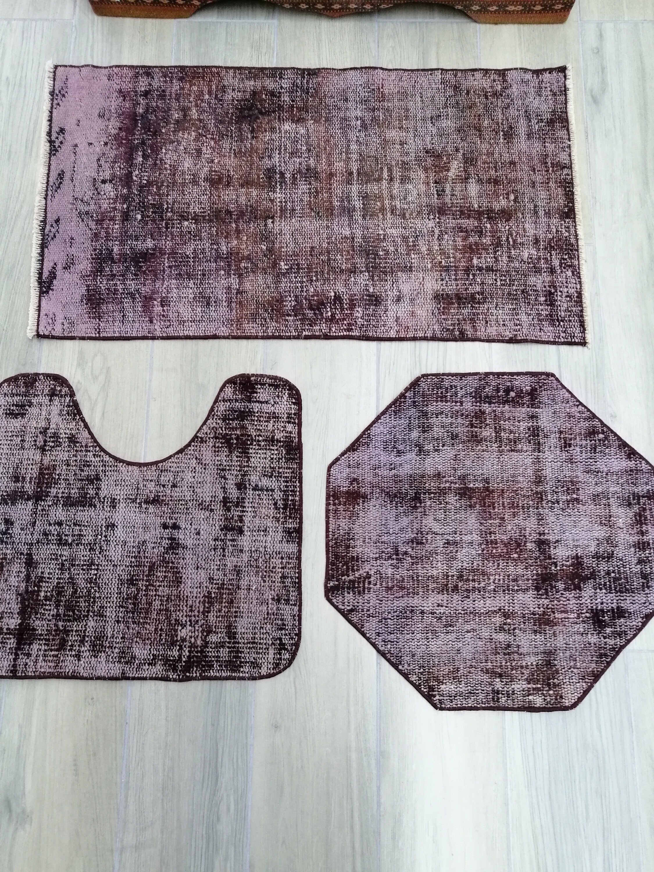 Vintage Bathroom Rug Set Bathroom Mat Set Bath Mats Etsy