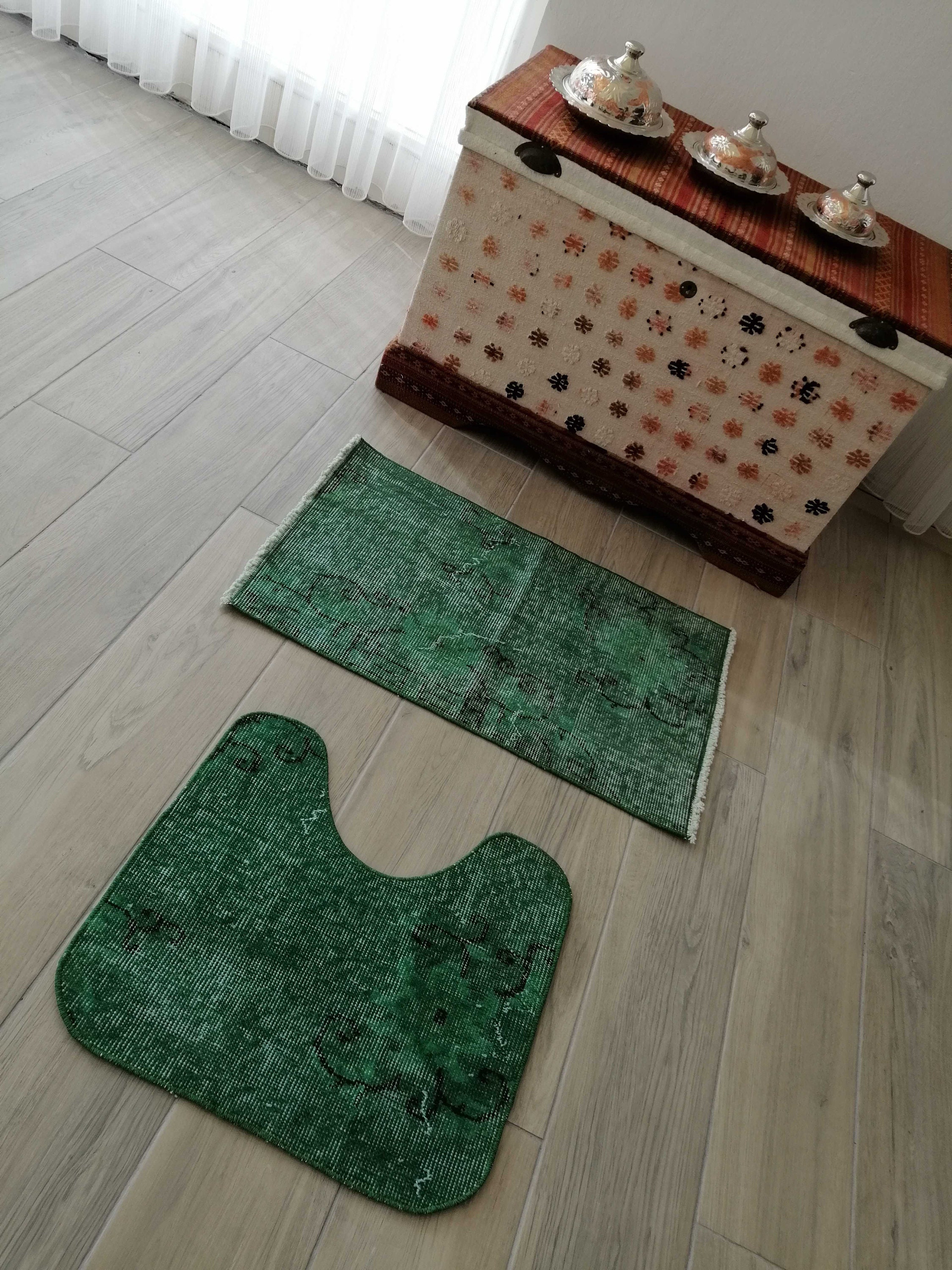 Vintage Bathroom Rug Set Bathroom Mat Set Bath Mats Etsy