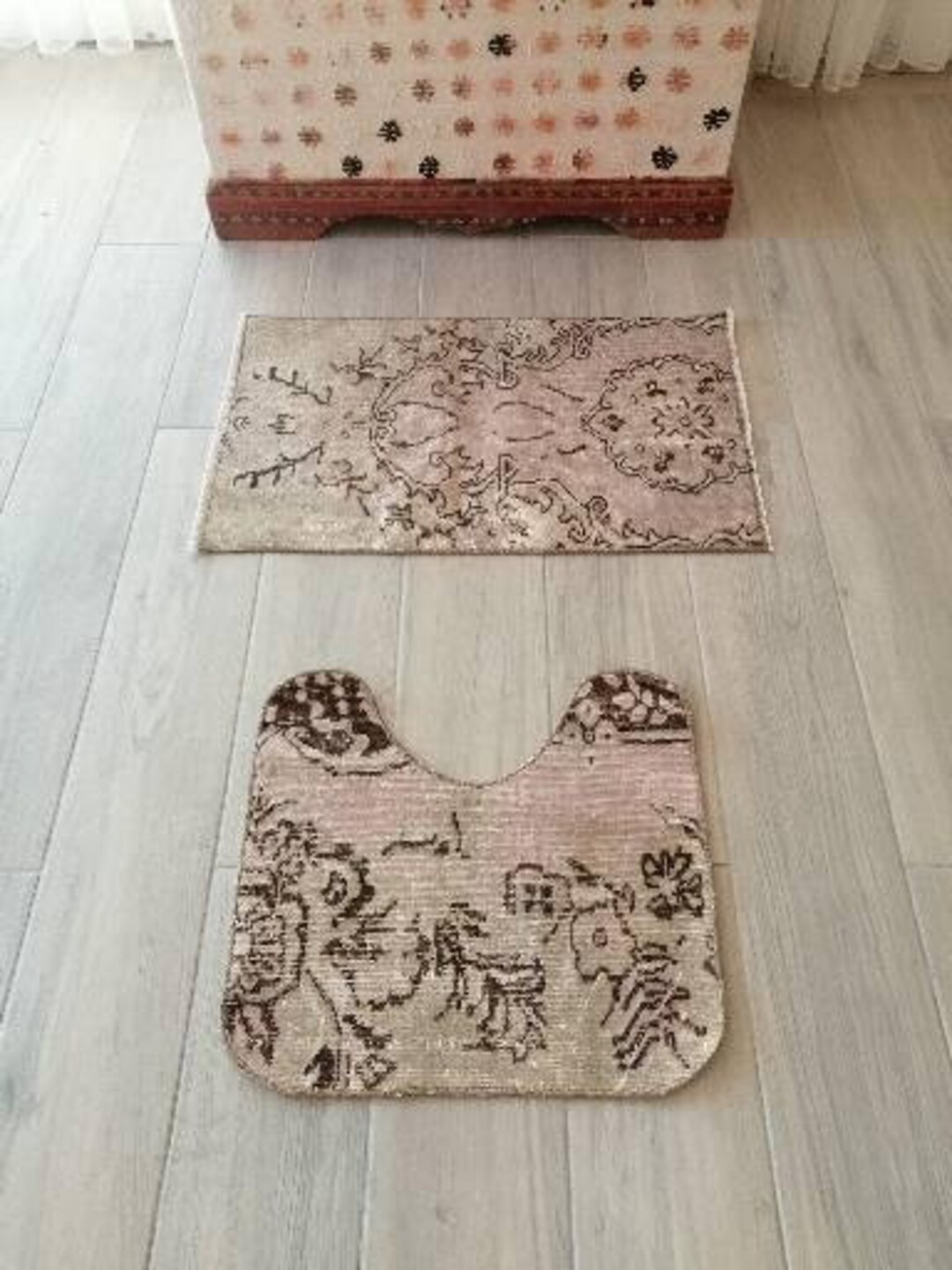 Vintage Bathroom Rug Set Bathroom Mat Set Bath Mats Etsy