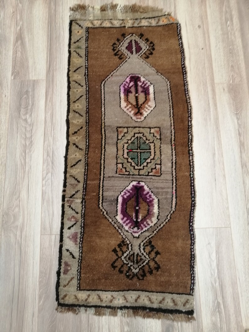 Small Turkish Rug| Small Oushak Rug| Small Vintage Rug| Entry Rug| Small Rug| 1.6x3.9 ft Small Entry Rug Southwestern Rug Doormat Rug|