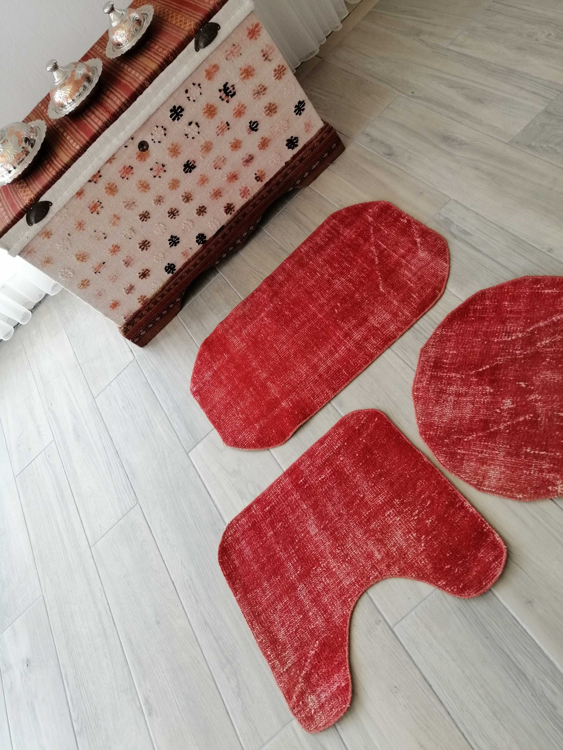Vintage Bathroom Rug Set Bathroom Mat Set Bath Mats Etsy