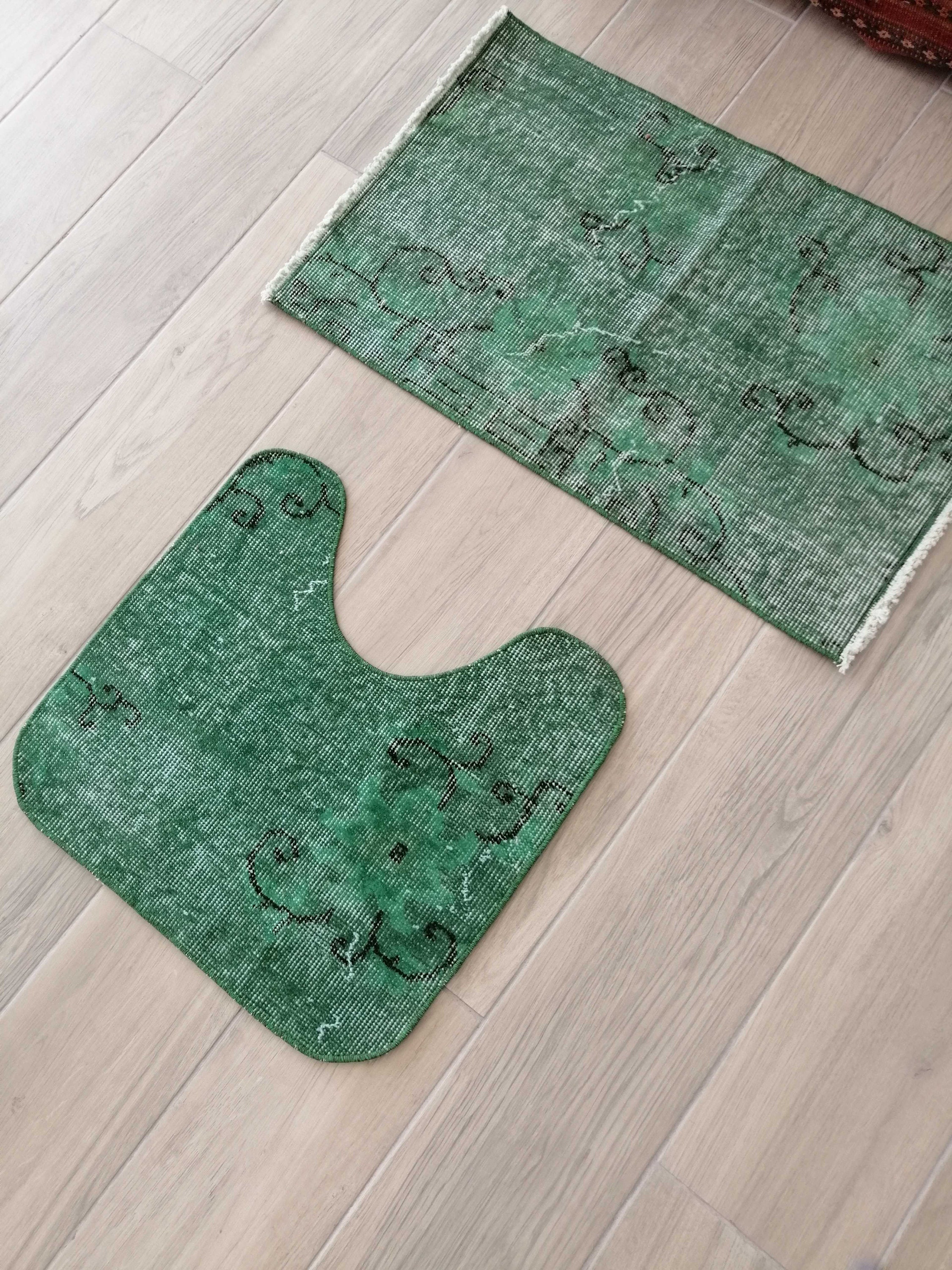 Vintage Bathroom Rug Set Bathroom Mat Set Bath Mats Etsy