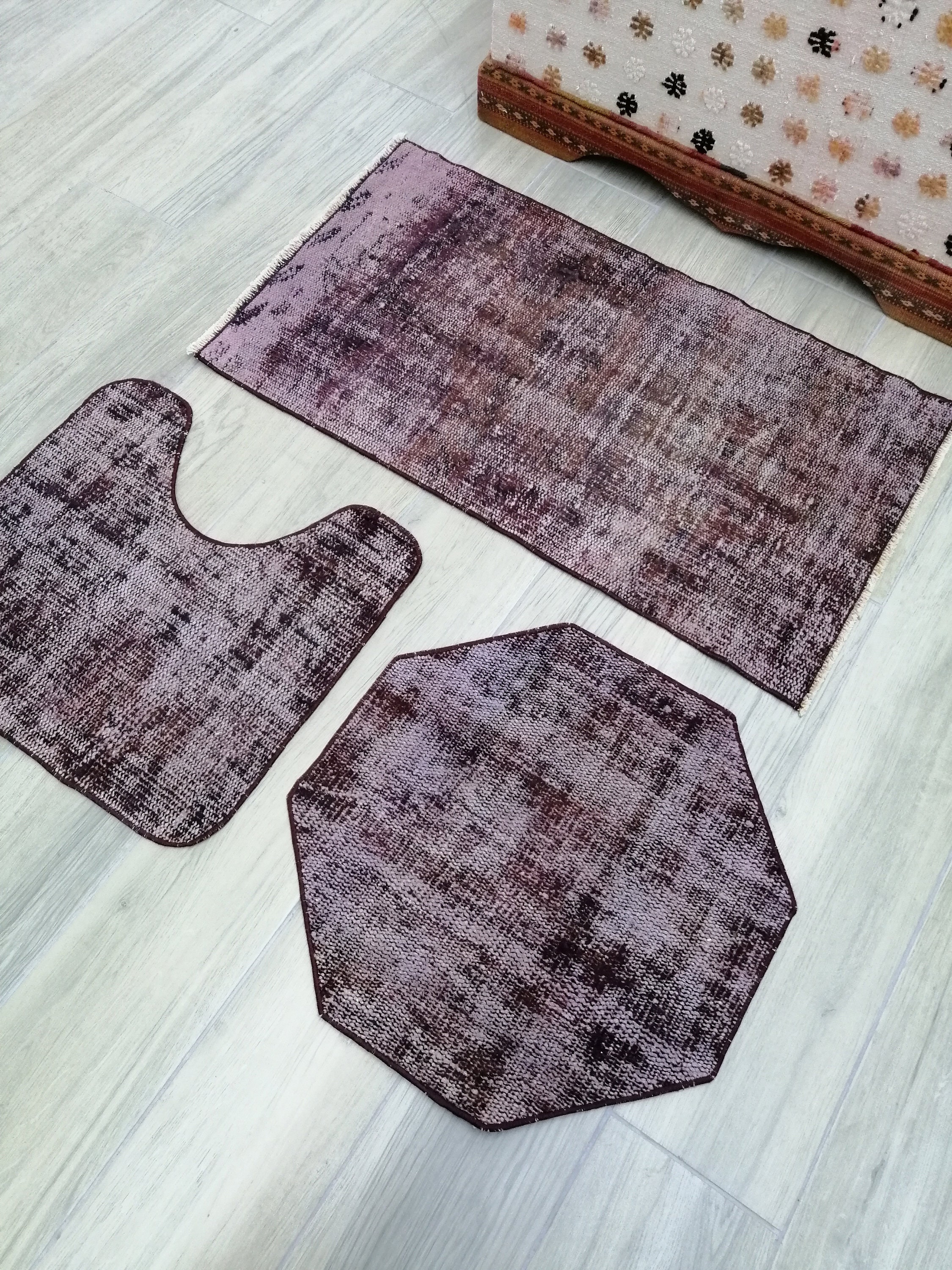 Vintage Bathroom Rug Set Bathroom Mat Set Bath Mats Etsy