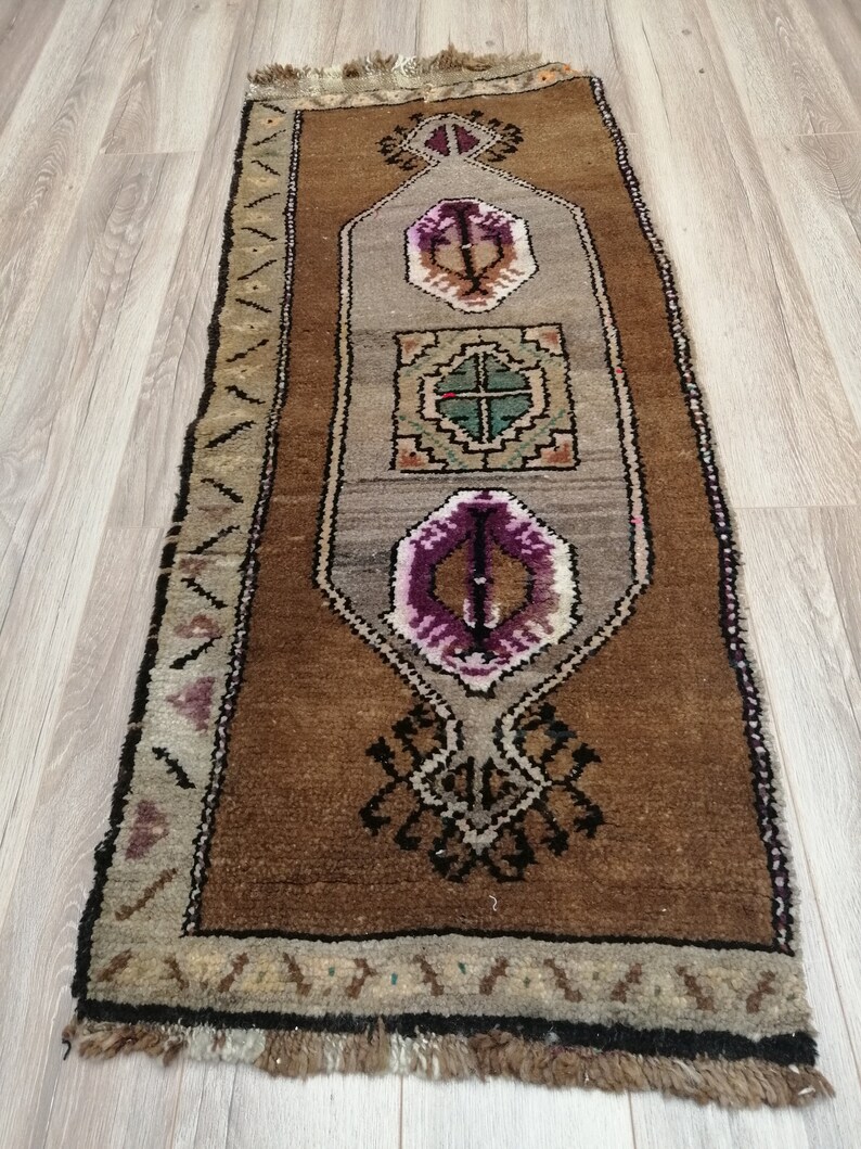 Small Turkish Rug| Small Oushak Rug| Small Vintage Rug| Entry Rug| Small Rug| 1.6x3.9 ft Small Entry Rug Southwestern Rug Doormat Rug|