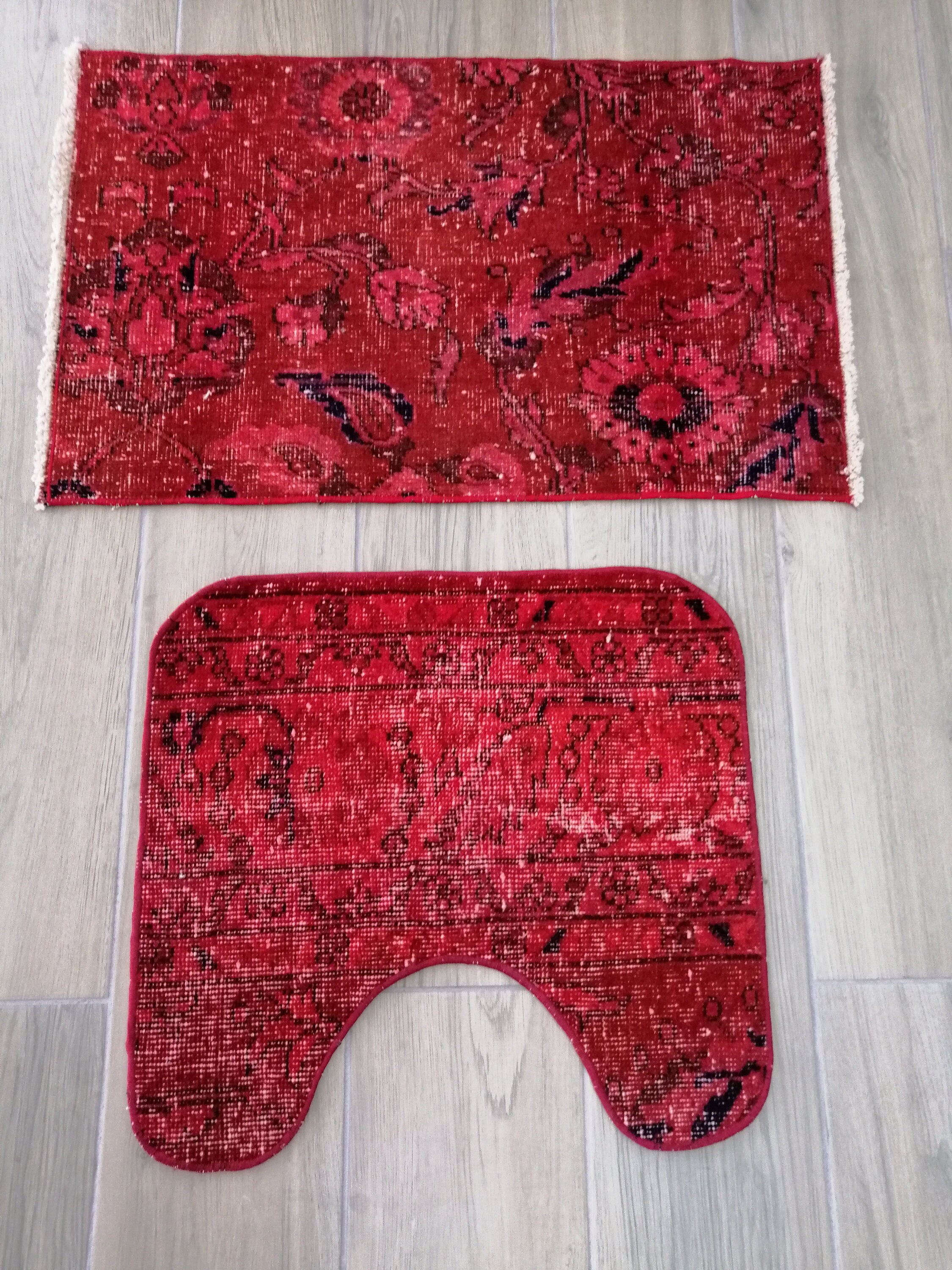 Vintage Bathroom Rug Set Bathroom Mat Set Bath Mats Etsy