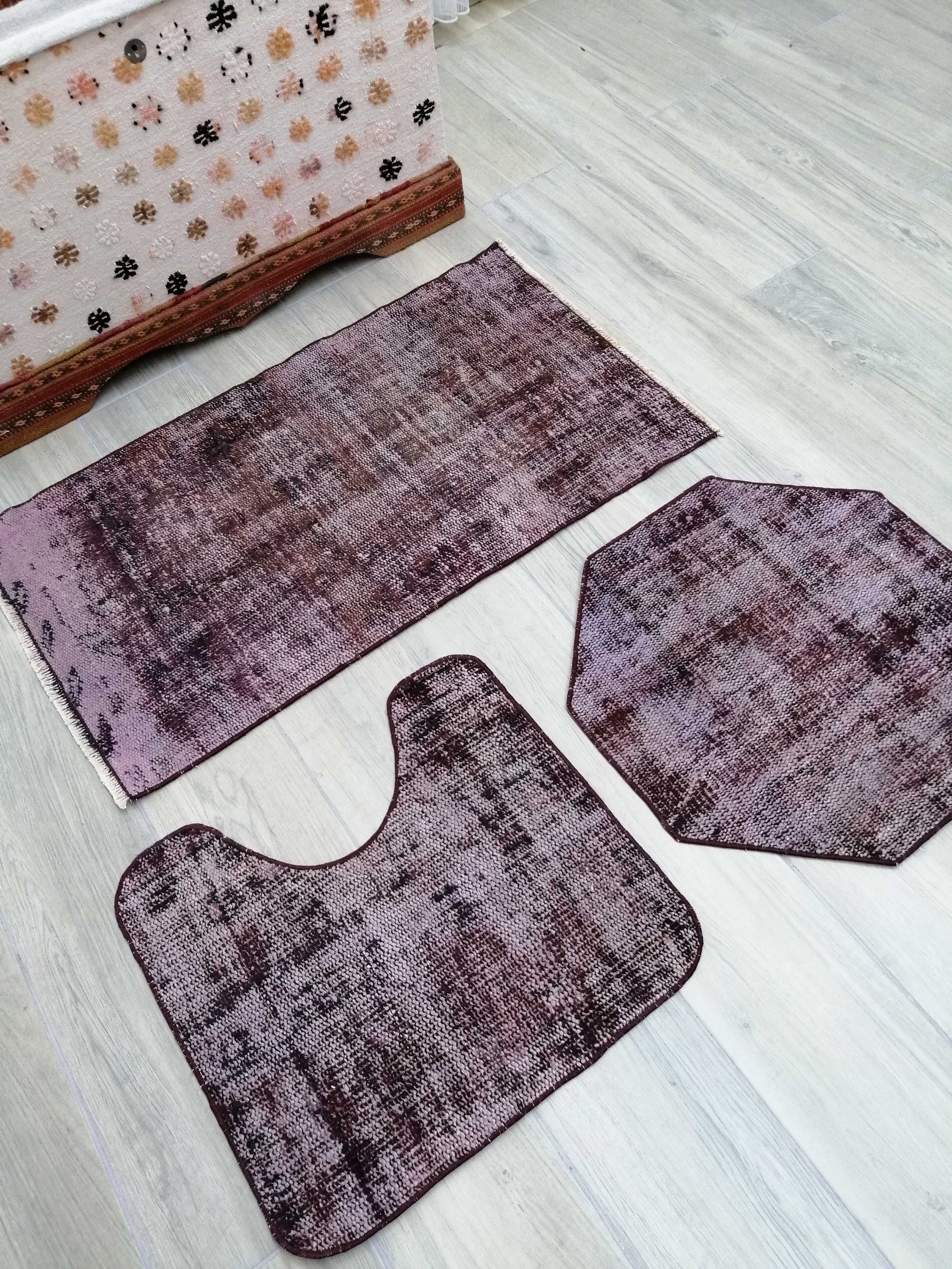 Vintage Bathroom Rug Set Bathroom Mat Set Bath Mats Etsy