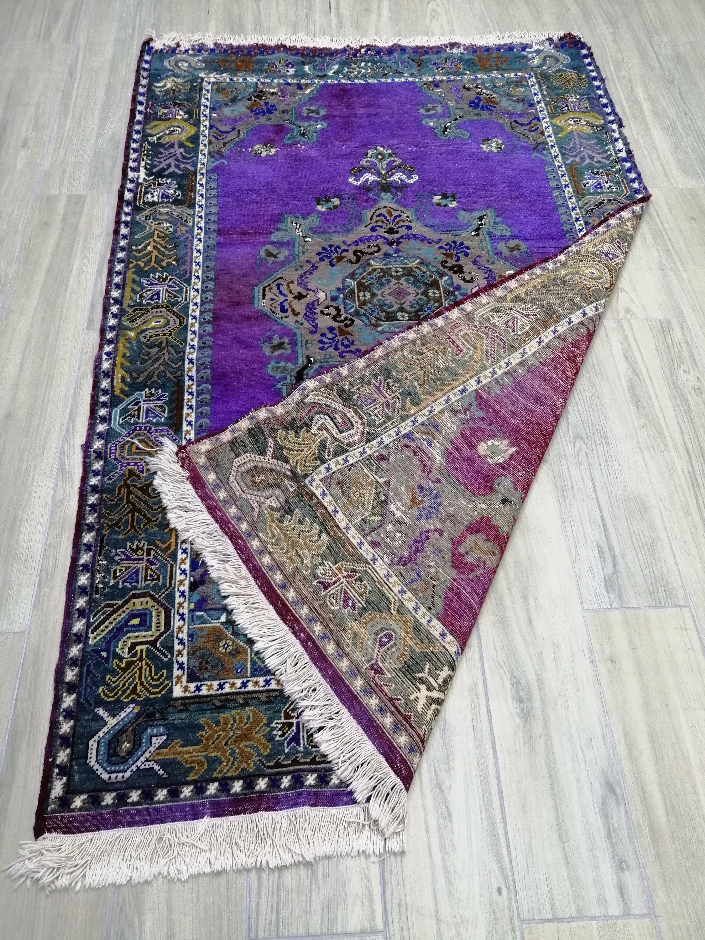 Purple Rug 4.6''x 7.4'' Kitchen rug Etsy