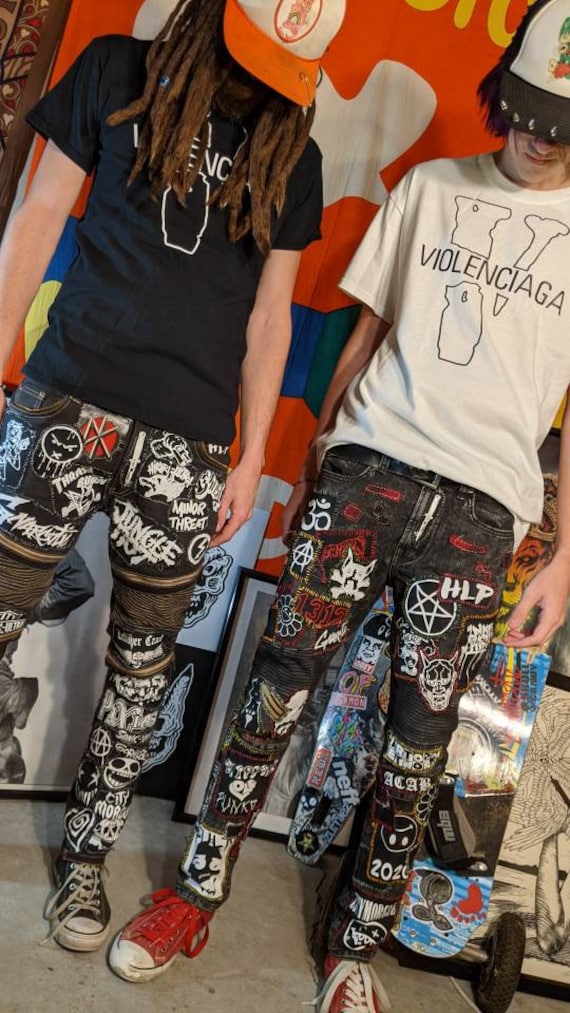 Crust Punk Patch Pants - Etsy