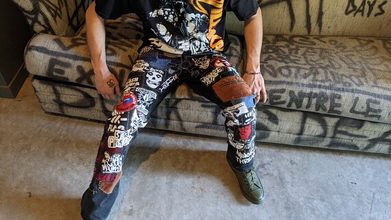 Crust Punk Patch Pants - Etsy Australia