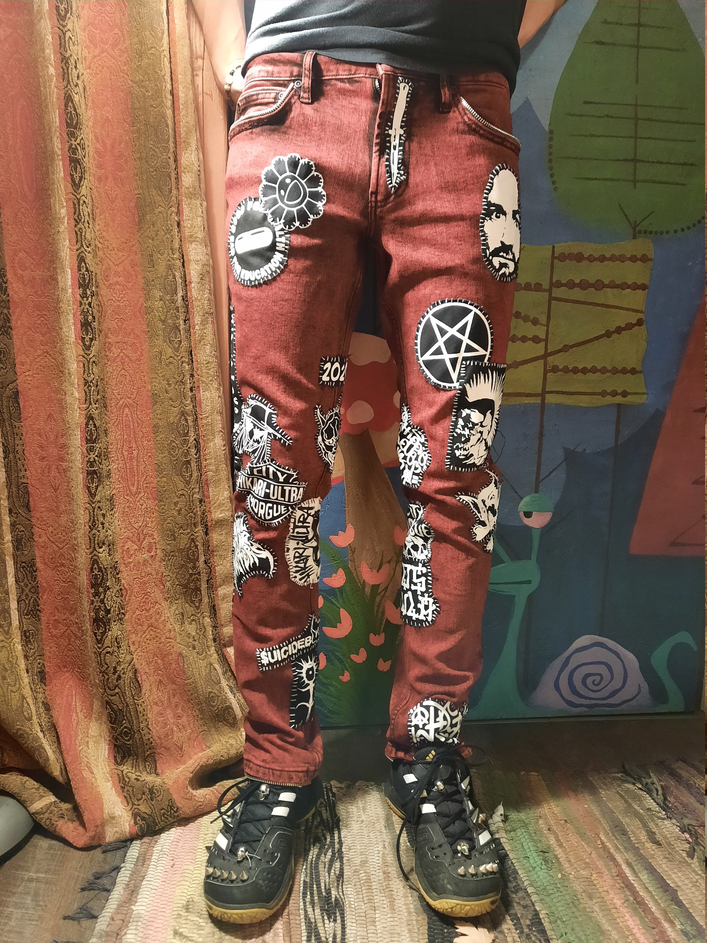 Custom Patch pants ( made to order)  Punk style outfits, Patch pants, Punk  outfits