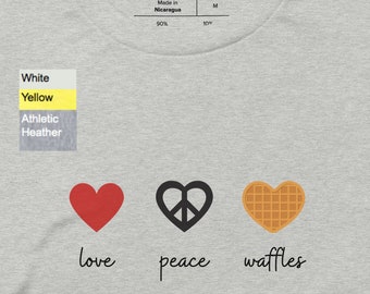 Love Peace Waffles T-Shirt | Bella+Canvas Unisex Tee