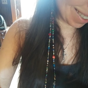 Boho Beaded Hair Swag: Colorful Fairy Hair Jewelry