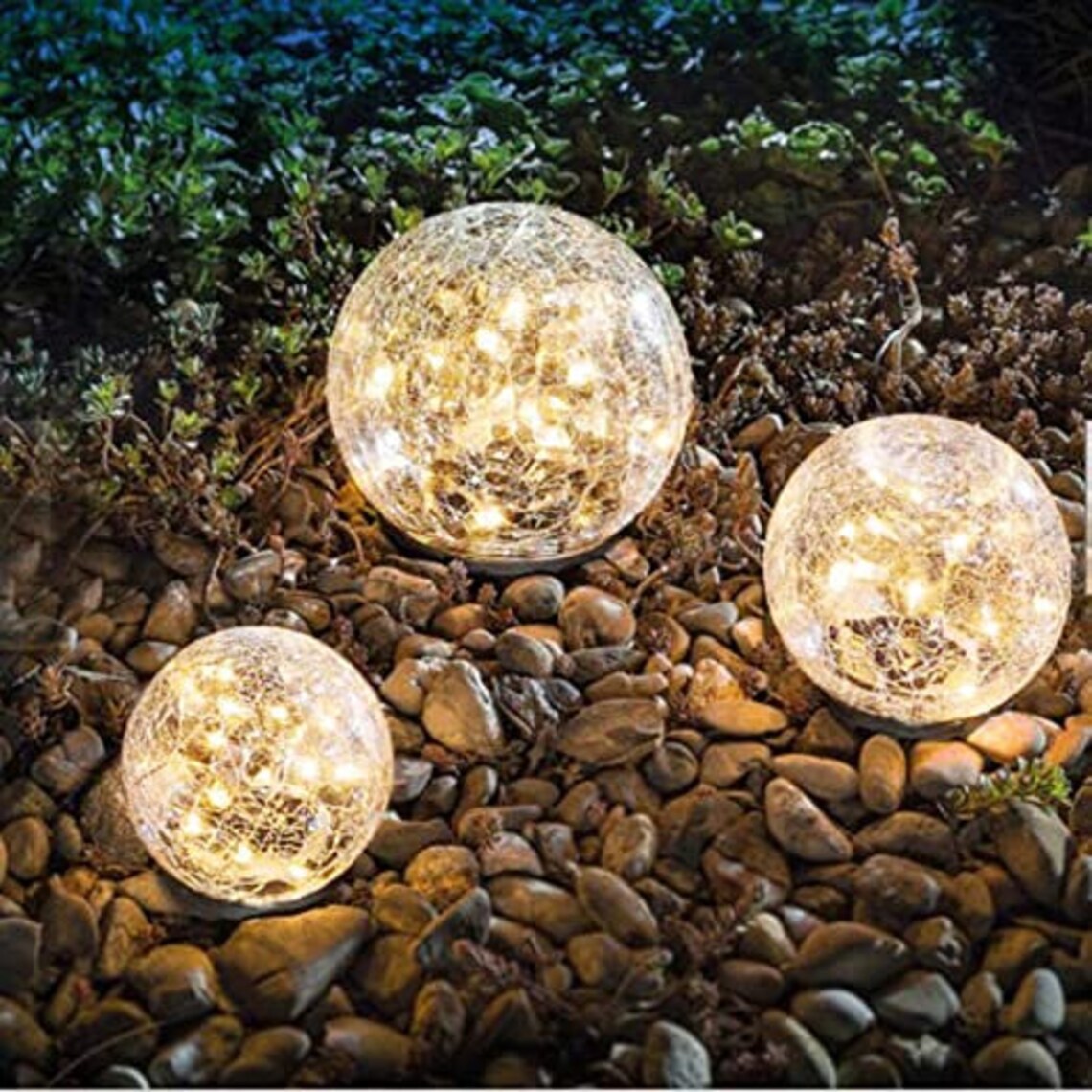 Cracked Glass Ball Garden Solar Light 5.9 Etsy