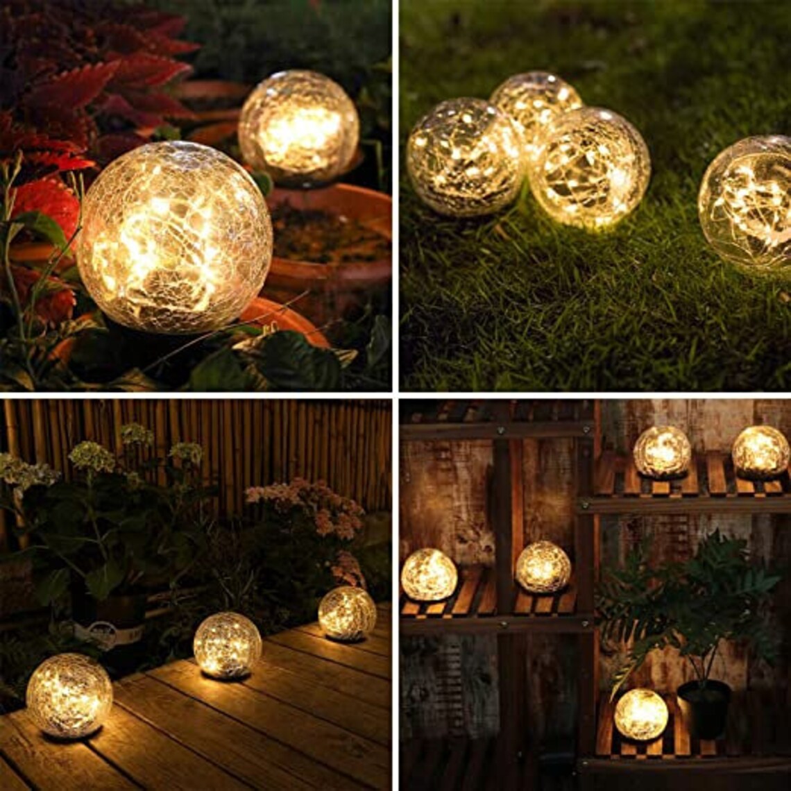 Cracked Glass Ball Garden Solar Light 5.9 Etsy