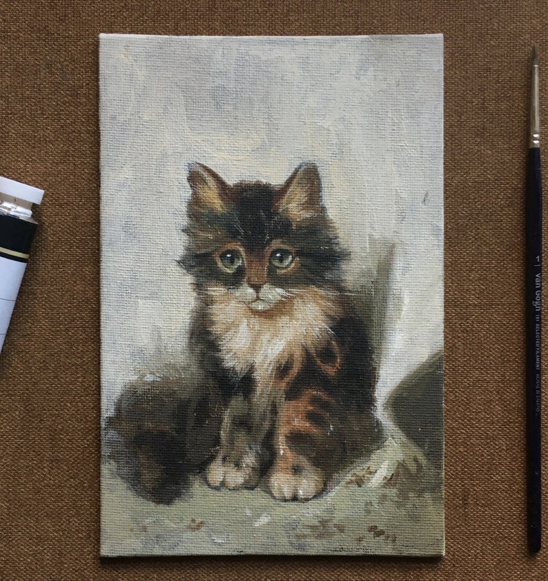 Pet Portrait Custom, Oil Painting From Photo Original Cat Painting, Animal Art Hand Painted Pet Portrait image 3