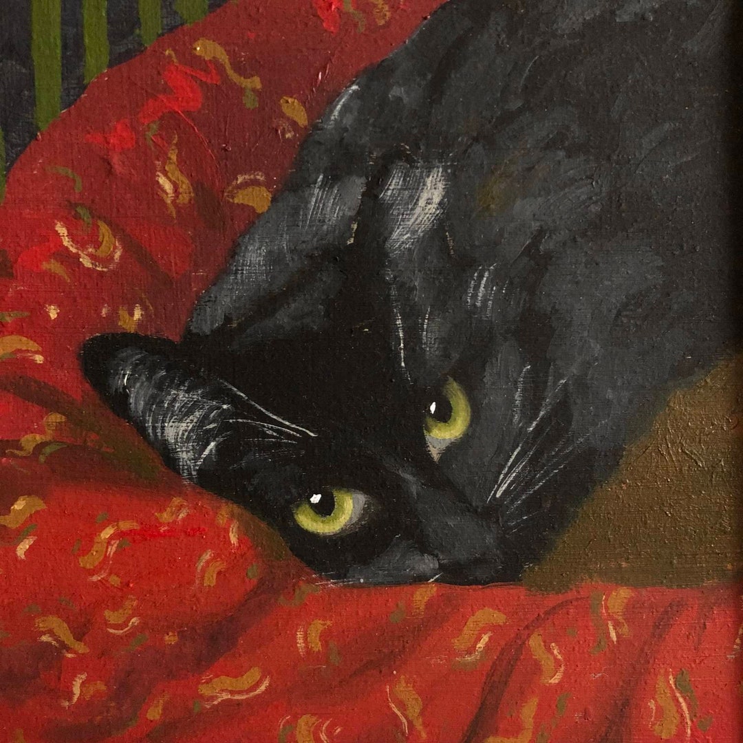 Artwork Black Cat Painting Original Handmade Painting Canvas Etsy Il 1080xN.4461039100 Hvjf