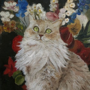 Pet Portrait Custom, Oil Painting From Photo Original Cat Painting, Animal Art Hand Painted Pet Portrait