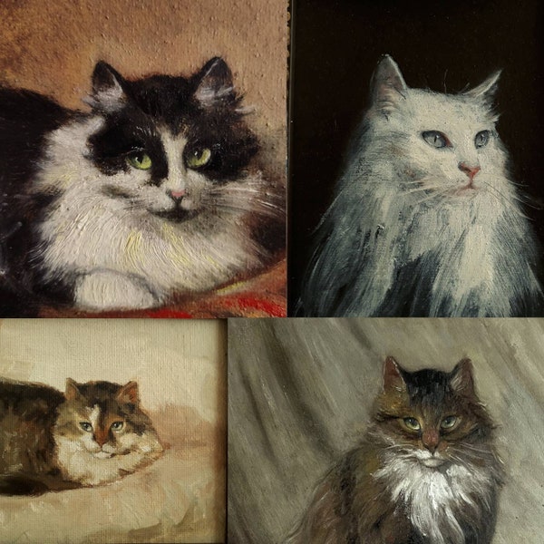 Tierportrait Individuell, Ölgemälde vom Foto Original Katzengemälde, Tierkunst handgemaltes Haustierportrait