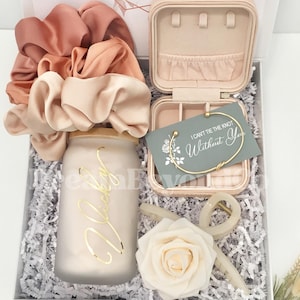 Coffret proposition de demoiselle d'honneur personnalisé Blush Will You Be My demoiselle d'honneur coffret cadeau personnalisé demoiselle d'honneur boîte en verre tasse à café