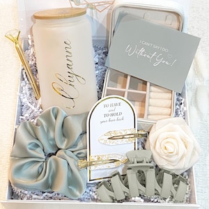 Bridesmaid Proposal Gift Box Personalized Bridesmaid Jewelry Box Will You Be my Maid of Honor Gifts Glass Can Cup Tumbler Bridesmaid Box Set