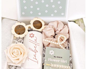 Flower Girl Proposal Box, Flower Girl Gift Box Set, Flower Girl Personalized Tumbler, Will You Be My Flower Girl Gift