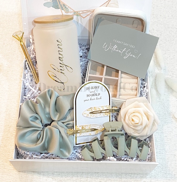 Bridesmaid Proposal Gift Box Personalized Bridesmaid Jewelry Box Will You Be my Maid of Honor Gifts Glass Can Cup Tumbler Bridesmaid Box Set
