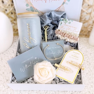 Bridesmaid Proposal Gift Box Personalized Bridesmaid Jewelry Box Will You Be my Maid of Honor Gifts Glass Can Cup Tumbler Bridesmaid Box Set bild 5