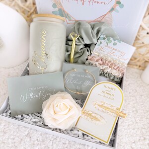 Bridesmaid Proposal Gift Box Personalized Bridesmaid Jewelry Box Will You Be my Maid of Honor Gifts Glass Can Cup Tumbler Bridesmaid Box Set bild 4