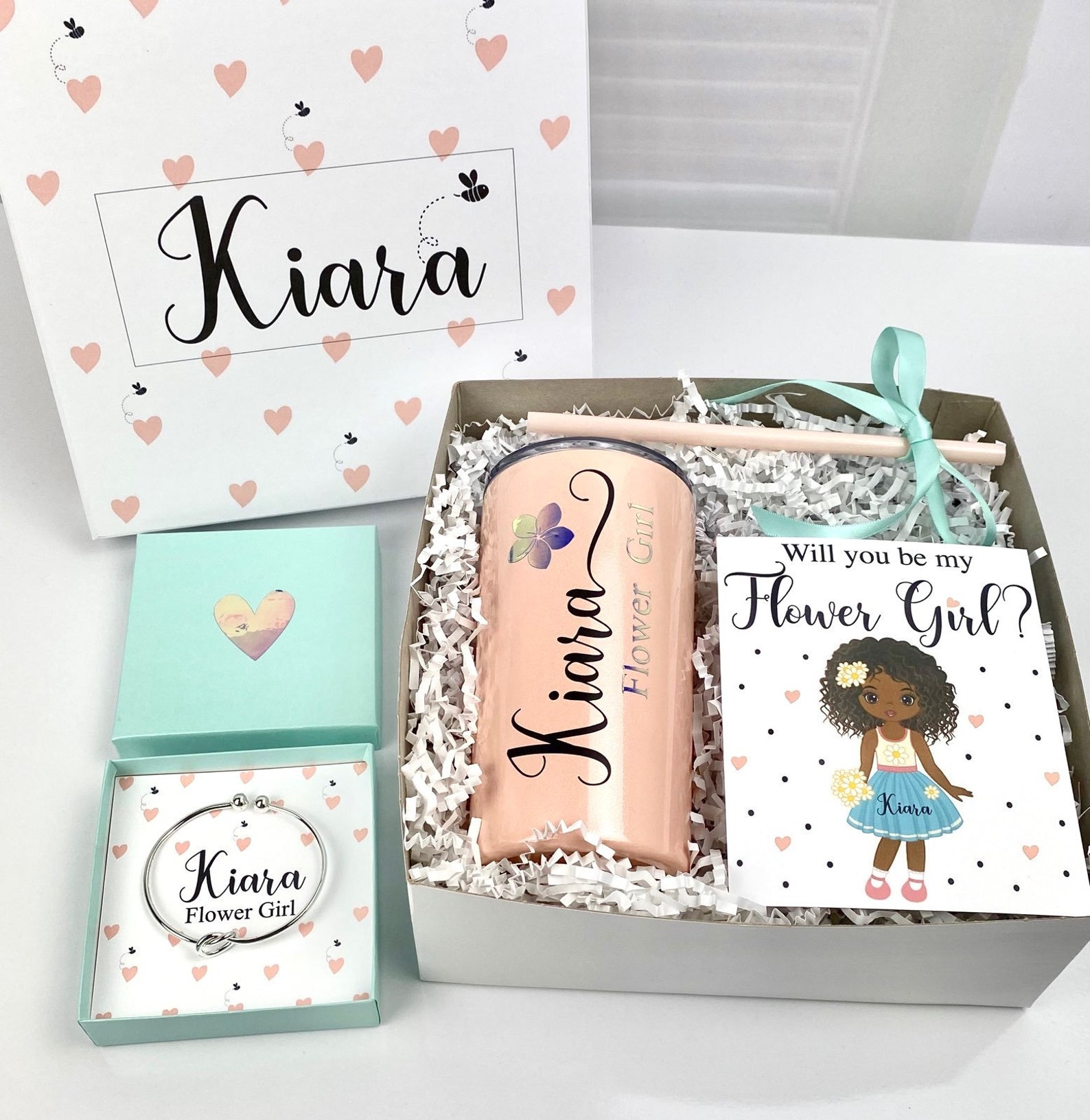 Flower Girl Proposal Box Flower Girl Gift Box Personalized Etsy