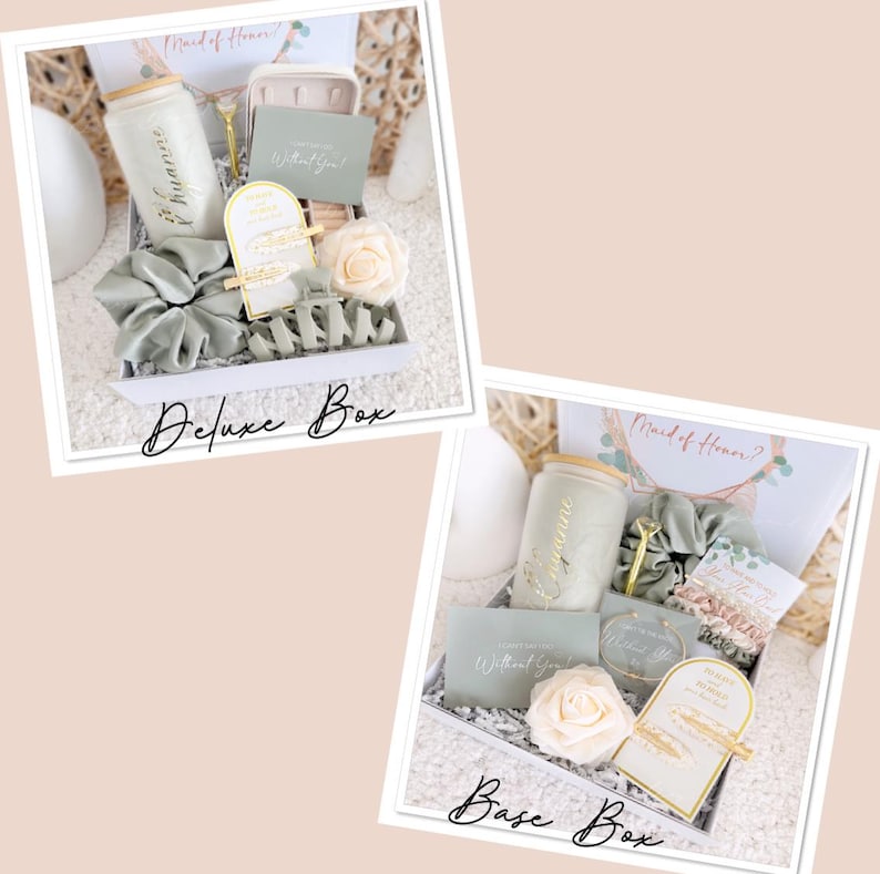 Bridesmaid Proposal Gift Box Personalized Bridesmaid Jewelry Box Will You Be my Maid of Honor Gifts Glass Can Cup Tumbler Bridesmaid Box Set bild 6